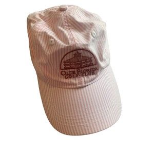 Olde Florida Golf Club Pink Seersucker Embroidered Strapback Imperial Hat New
